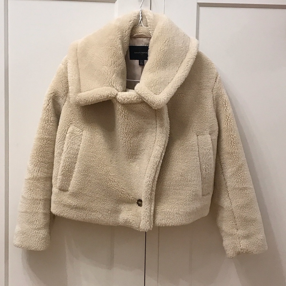 Banana Republic Cream Teddy Jacket